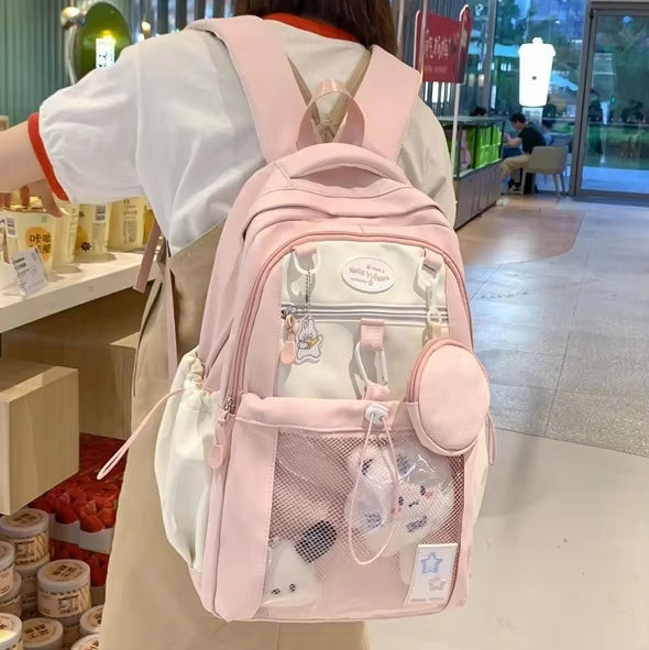 Cute Nylon School Backpack for Girls Teenage Student Women Backpack Multi-Pocket Schoolbag Kawaii Laptop Book Bag Pack Mochila 4.9 17 Reviews ౹ 104 sold