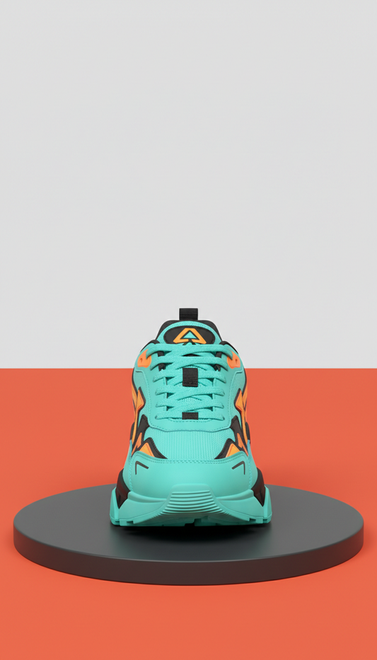 Statement sneaker in neon aqua