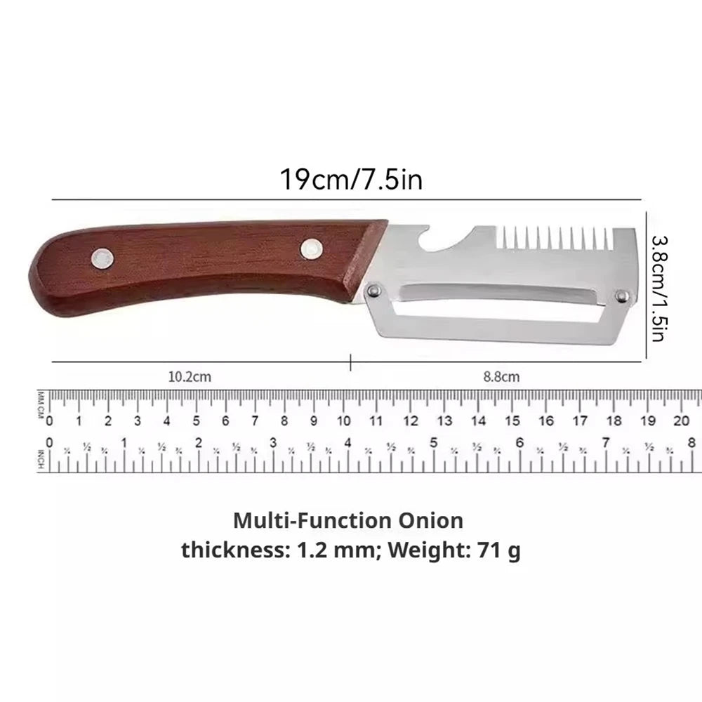 Stainless Steel Vegetable Peeler with Wooden Handle 2-in-1 Fruit Potato Peeler with Bottle Opener Kitchen Peeling Tool 6 sold