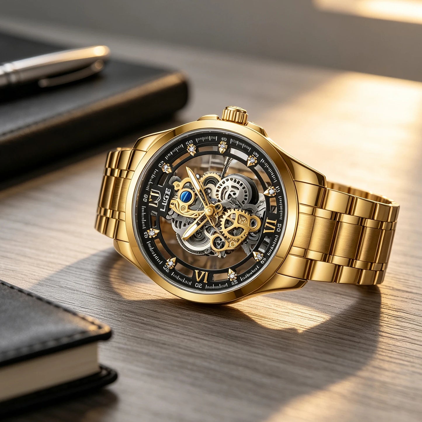 2026 LIGE Men Watch Skeleton Automatic Quartz Watch Gold Skeleton Vintage Man Watch Mens Watches Top Brand Luxury часы мужские byLIGE Global Fashion-... (4.2 | 1,000+ sold )