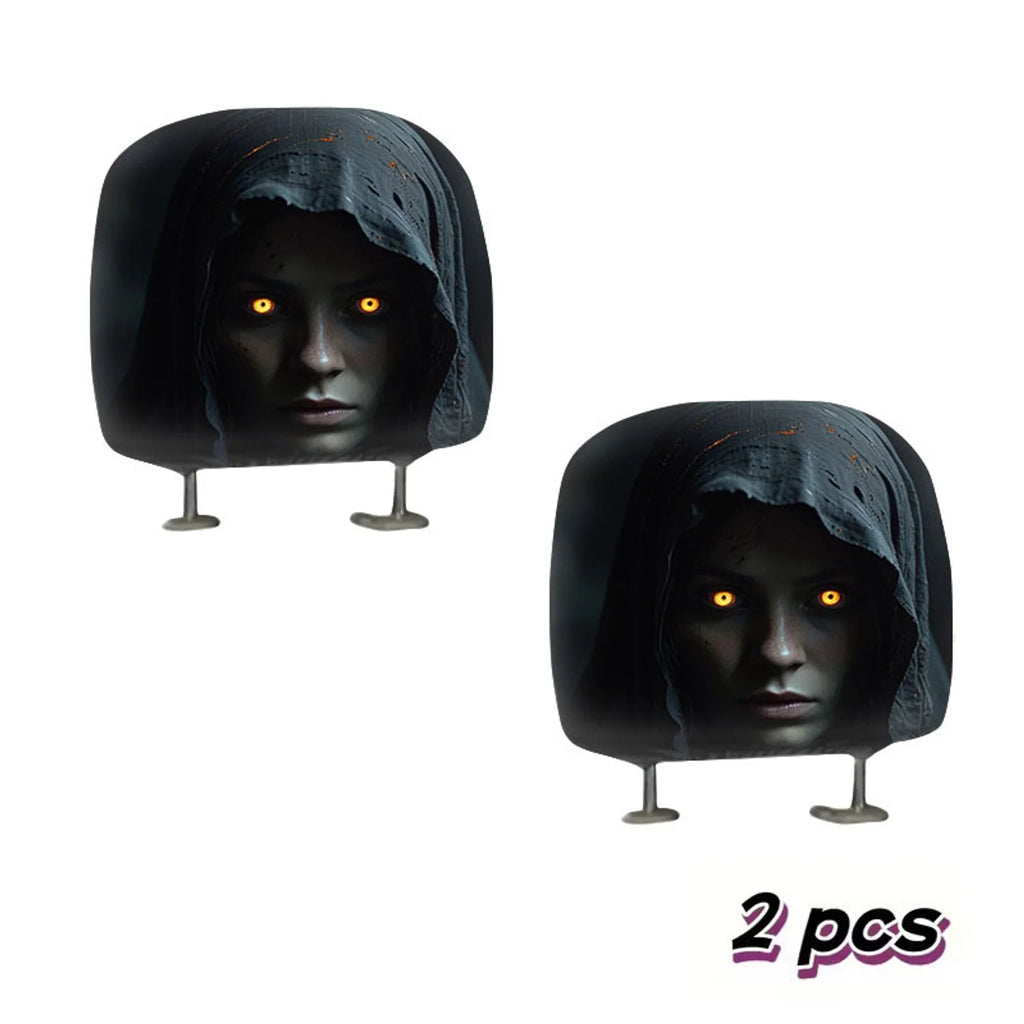2pcs Universal Elastic Car Headrest Covers Halloween Horror Face Print Dustproof Auto Seat Headrest Protective Sleeve   4.5   4 Reviews   ౹   50 sold