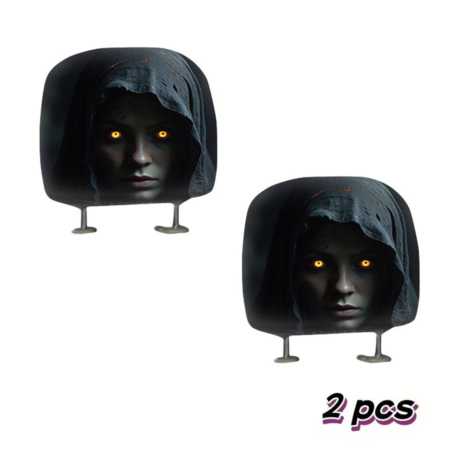 2pcs Universal Elastic Car Headrest Covers Halloween Horror Face Print Dustproof Auto Seat Headrest Protective Sleeve   4.5   4 Reviews   ౹   50 sold