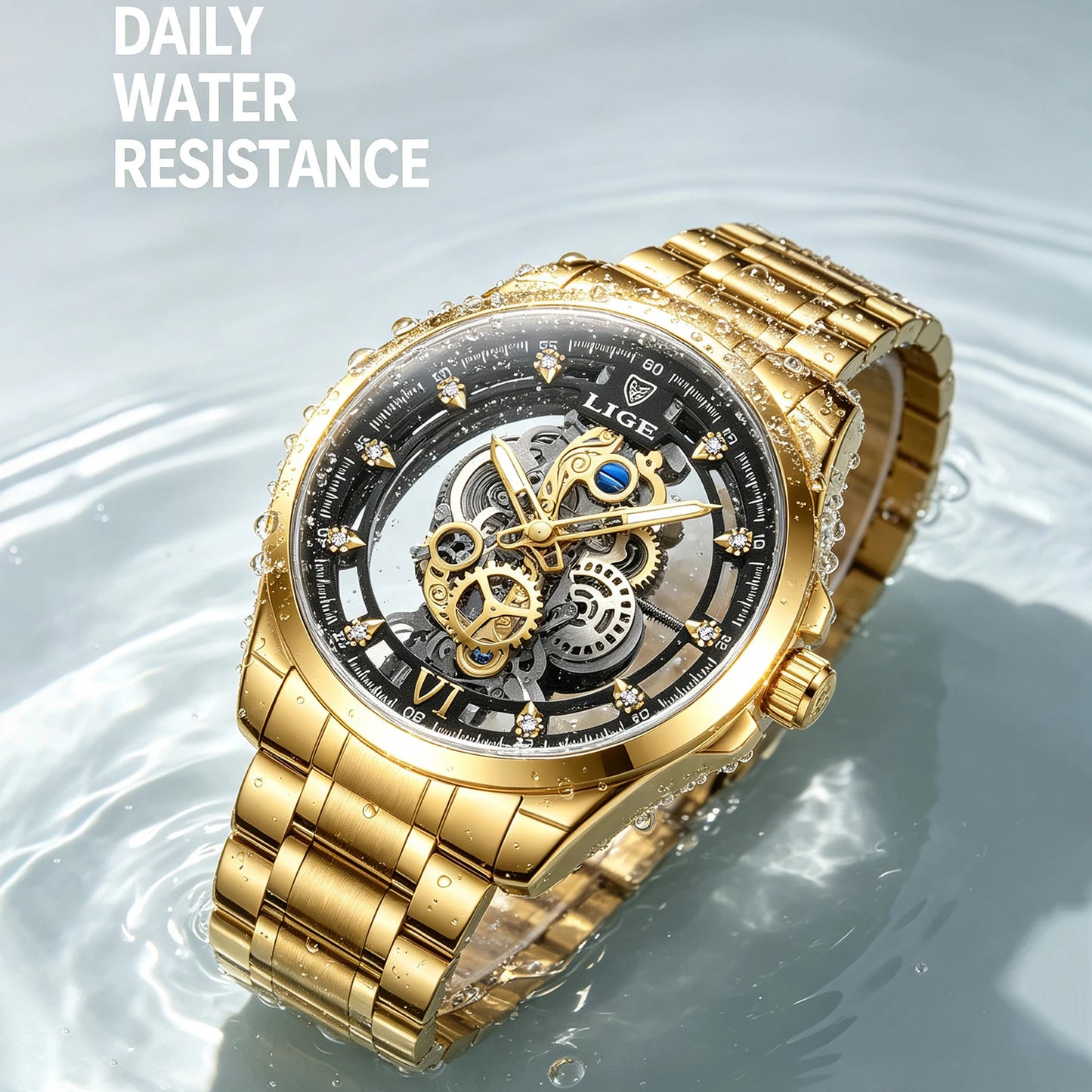 2026 LIGE Men Watch Skeleton Automatic Quartz Watch Gold Skeleton Vintage Man Watch Mens Watches Top Brand Luxury часы мужские byLIGE Global Fashion-... (4.2 | 1,000+ sold )