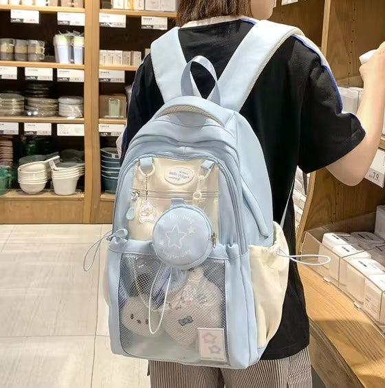 Cute Nylon School Backpack for Girls Teenage Student Women Backpack Multi-Pocket Schoolbag Kawaii Laptop Book Bag Pack Mochila   4.9   17 Reviews   ౹   104 sold