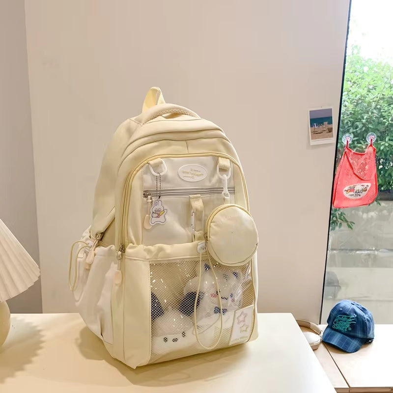 Cute Nylon School Backpack for Girls Teenage Student Women Backpack Multi-Pocket Schoolbag Kawaii Laptop Book Bag Pack Mochila   4.9   17 Reviews   ౹   104 sold