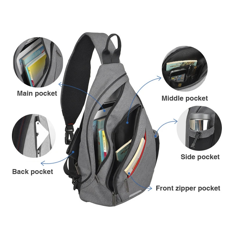 Mixi Men One Shoulder Backpack Women Sling Bag Crossbody USB Boys Cycling Sports Travel Versatile Fashion Bag Student School   4.9   298 Reviews   ౹   1,000+ sold