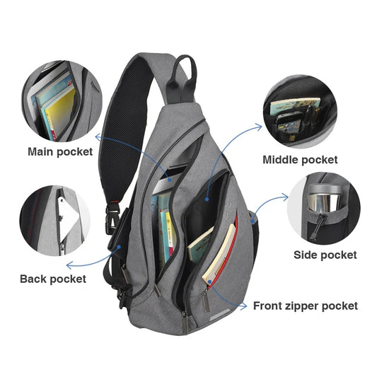 Mixi Men One Shoulder Backpack Women Sling Bag Crossbody USB Boys Cycling Sports Travel Versatile Fashion Bag Student School   4.9   298 Reviews   ౹   1,000+ sold