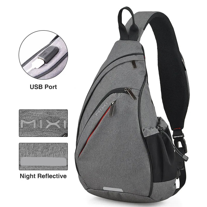 Mixi Men One Shoulder Backpack Women Sling Bag Crossbody USB Boys Cycling Sports Travel Versatile Fashion Bag Student School   4.9   298 Reviews   ౹   1,000+ sold