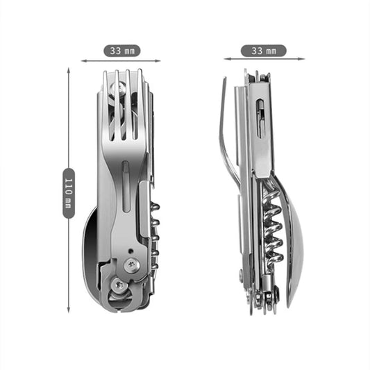 420 Stainless Steel Pocket Knife Multi-tool Portable Fork Spoon Outdoor Survival Camping Folding Knife Detachable Hand Tools   4.2   6 Reviews   ౹   26 sold