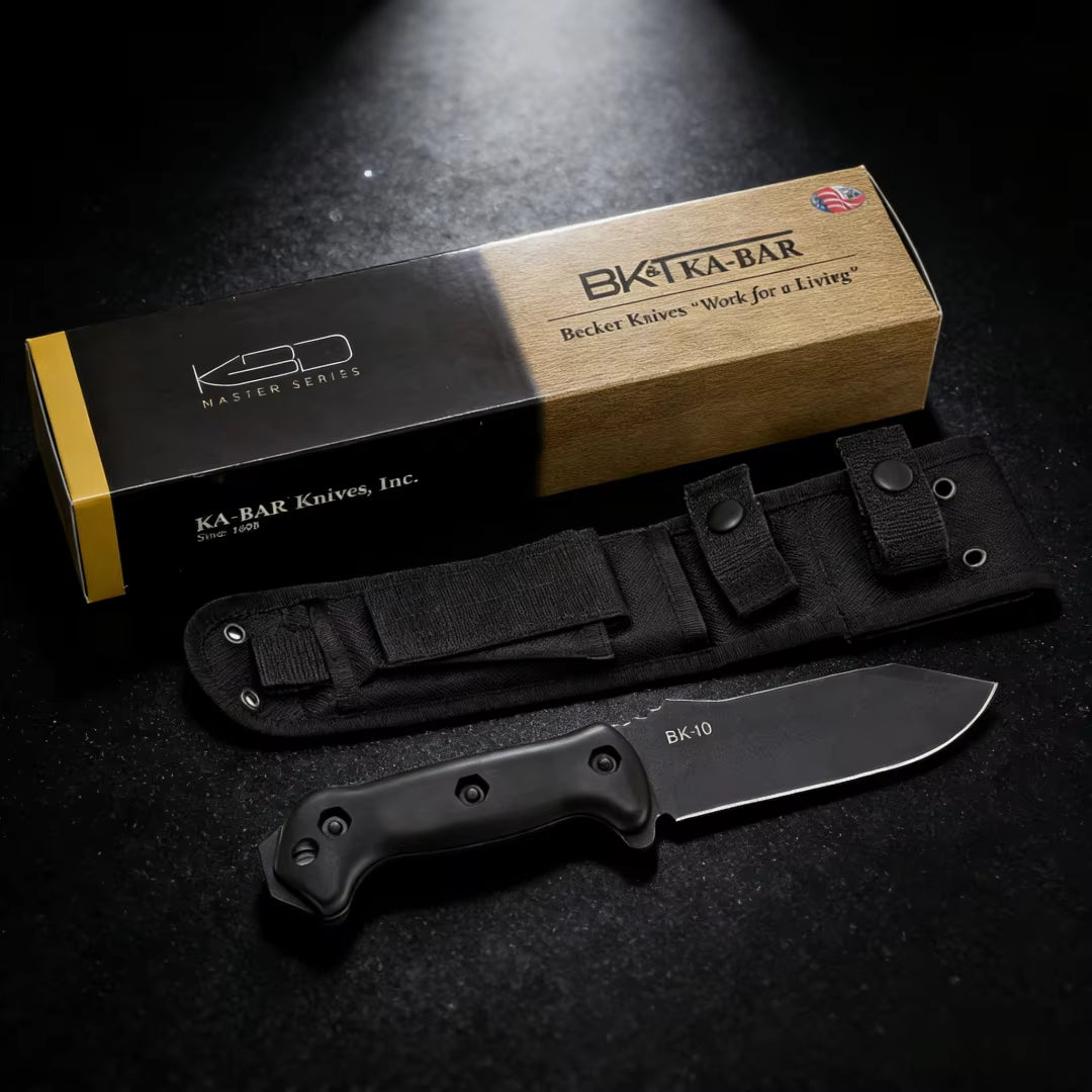 BK9 - Multi-functional Obstacle Clearing Tool, 1095 High Carbon Steel, Outdoor Hiking and Camping Knife
