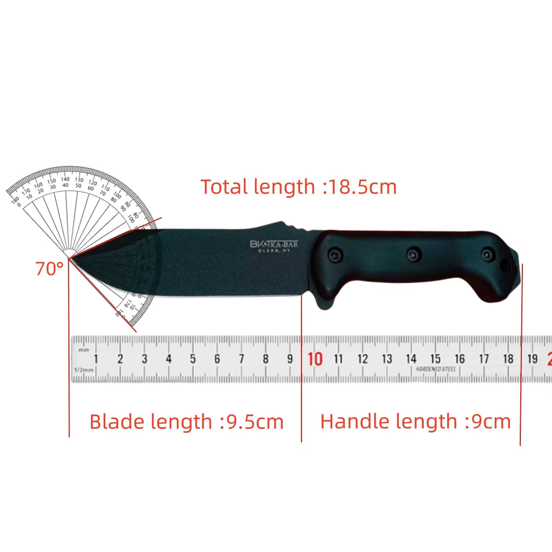 BK9 - Multi-functional Obstacle Clearing Tool, 1095 High Carbon Steel, Outdoor Hiking and Camping Knife