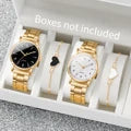 2/4PCS Fashion Arabic Dial Women Watches Simple Quaretz Wristwatch with Bracelets Set Reloj Mujer（Without Box）